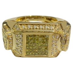 Unique 14k Yellow Gold Ring with 3.1ct Diamonds