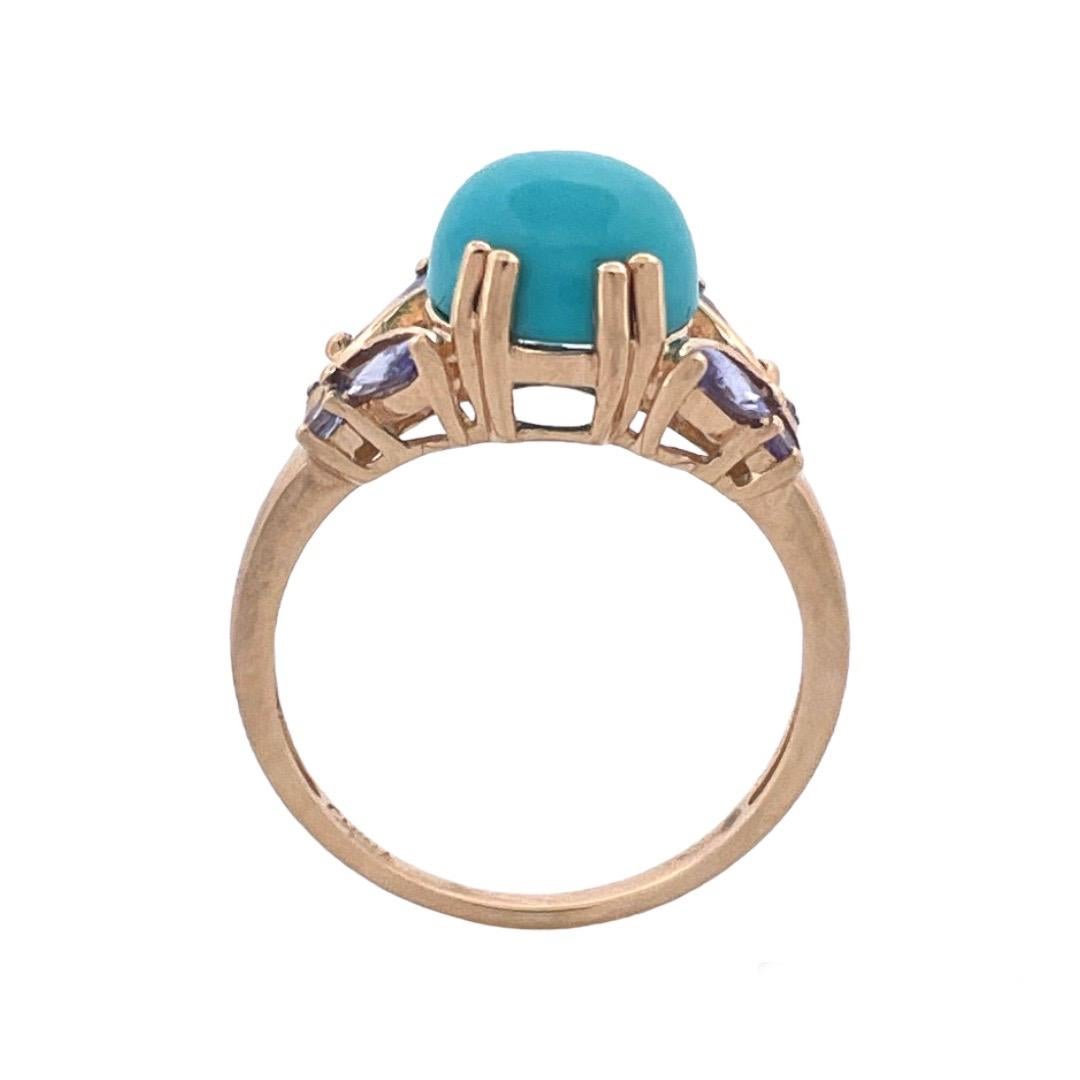 Unique 14k Yellow Gold Turquoise Butterfly Ring In New Condition In New York, NY