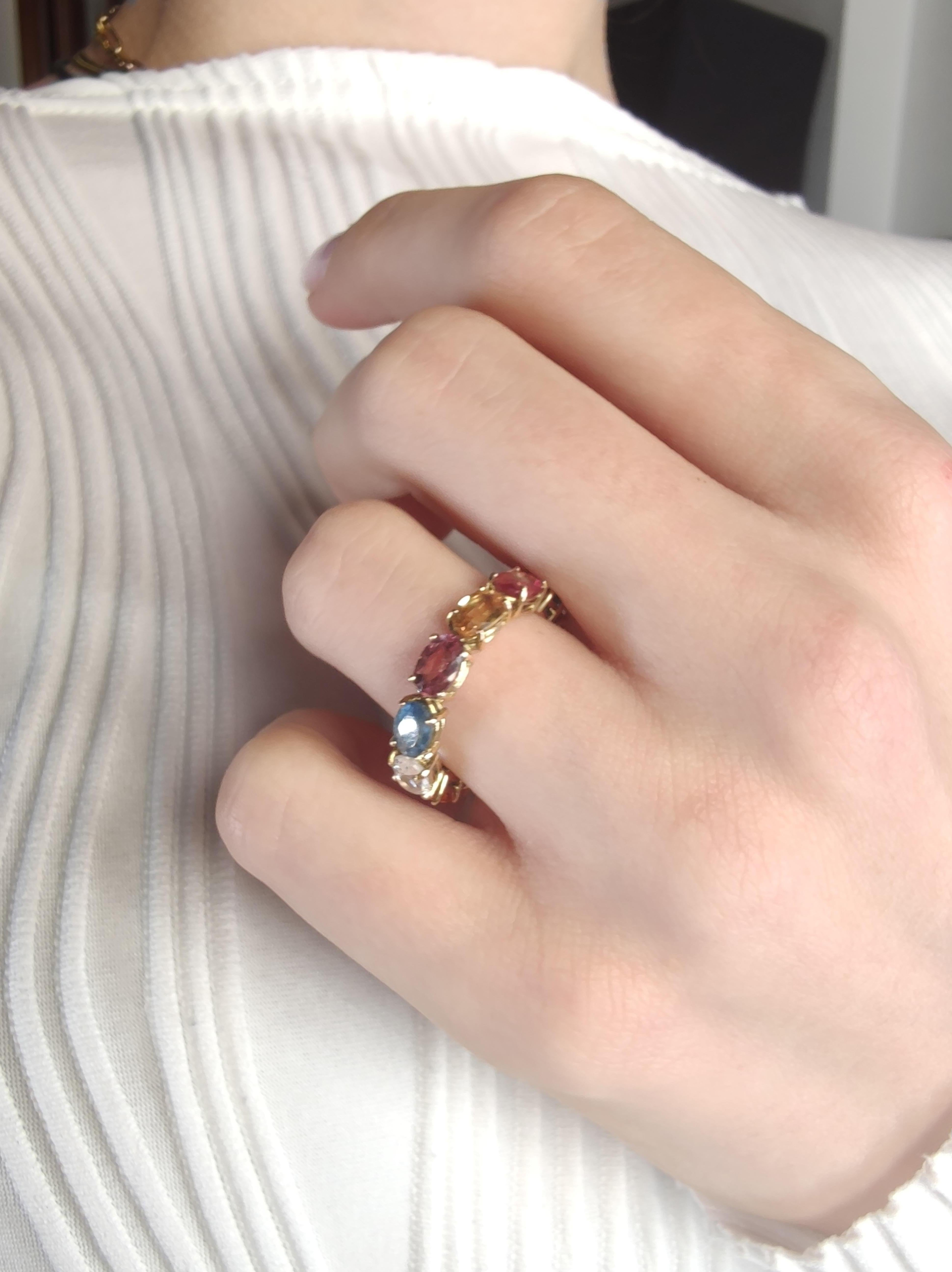 Unique 14kt Yellow Gold Ring with Handcrafted Design & Sapphires - Shop Now For Sale 1