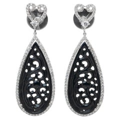 Unique 1.60ct Diamonds Drop Earrings in 14k White Gold - IGI Certified