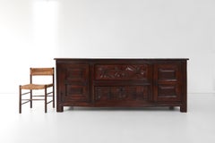 Unique 16th century French geometric sideboard in oak
