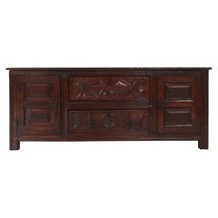Unique 16th century French geometric sideboard in oak