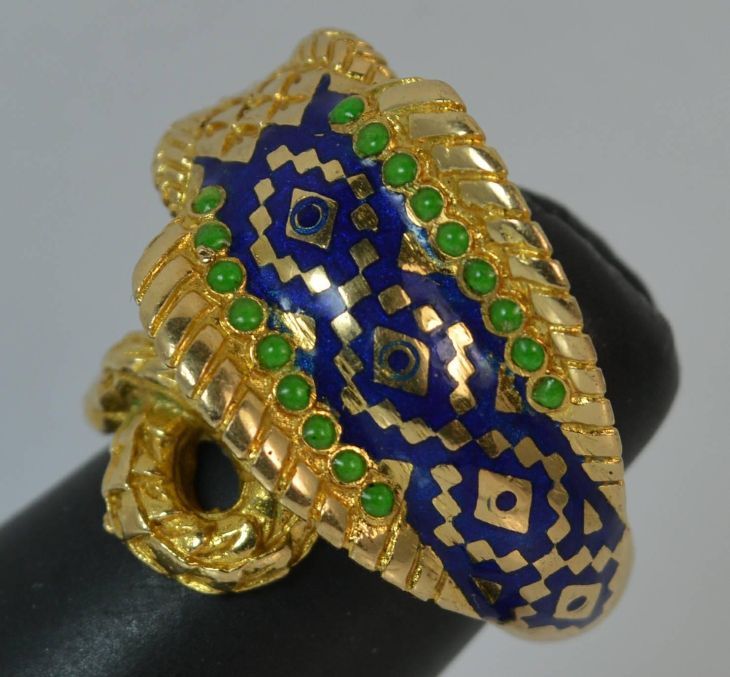 Unique 18 Carat Gold King Cobra Snake Ring 2