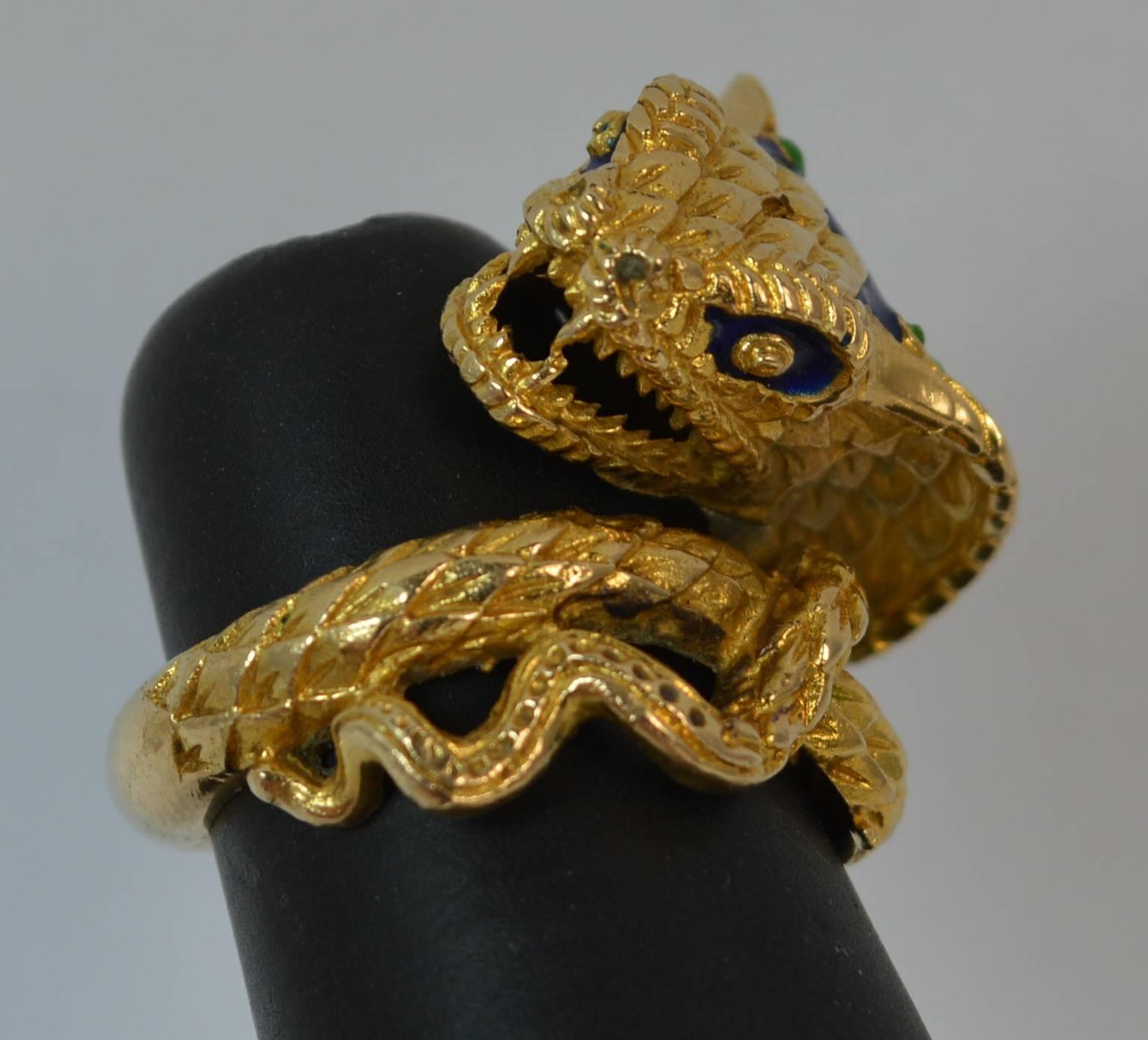 Unique 18 Carat Gold King Cobra Snake Ring 4