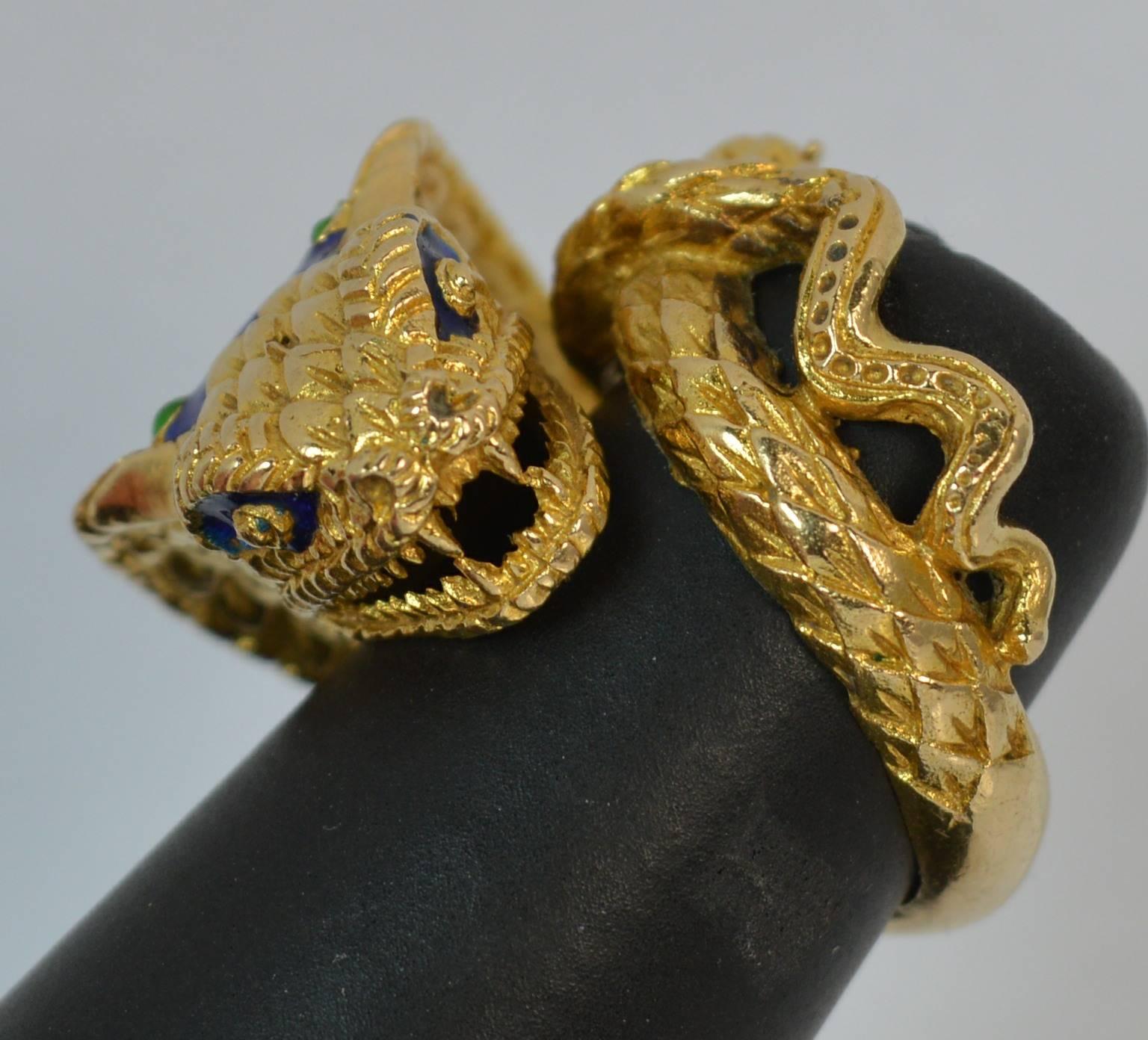 Unique 18 Carat Gold King Cobra Snake Ring 5