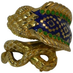 Vintage Unique 18 Carat Gold King Cobra Snake Ring