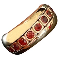 Unique 18 K Rose Gold Band Ring with Mandarin Garnets