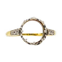 Unique 18 Karat Gold Diamonds Semi Mounting Ring