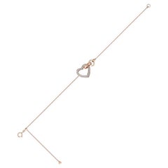 Unique 18 Karat Pink Gold and Diamond Heart Bracelet