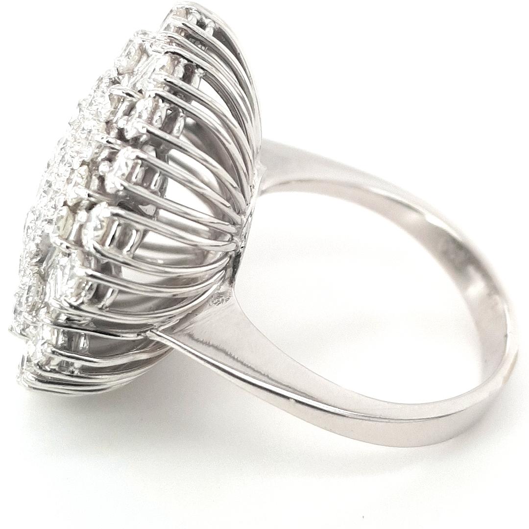 Women's or Men's Unique 18kt White Gold, 4ct Diamond Cocktail Ring For Sale