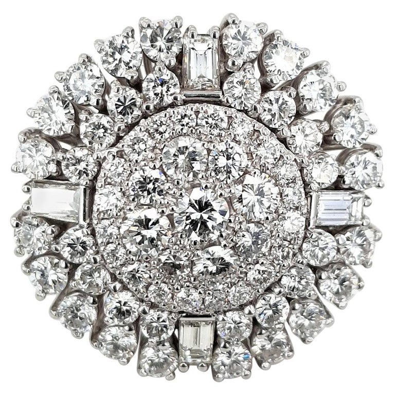 Unique 18kt White Gold, 4ct Diamond Cocktail Ring For Sale at 1stDibs