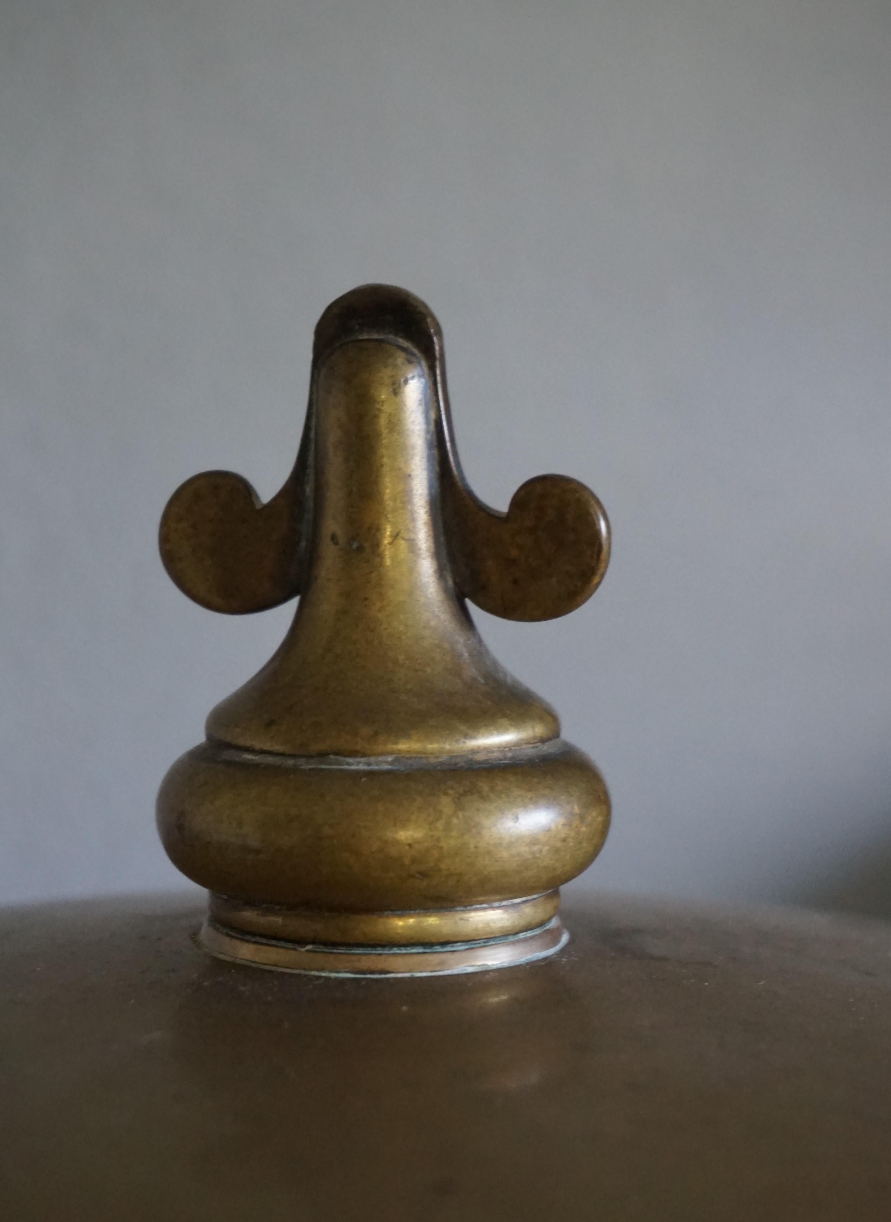 Unique 1800s Gothic Revival Bronze Church Altar Gong Also Usable as Table Lamp 3