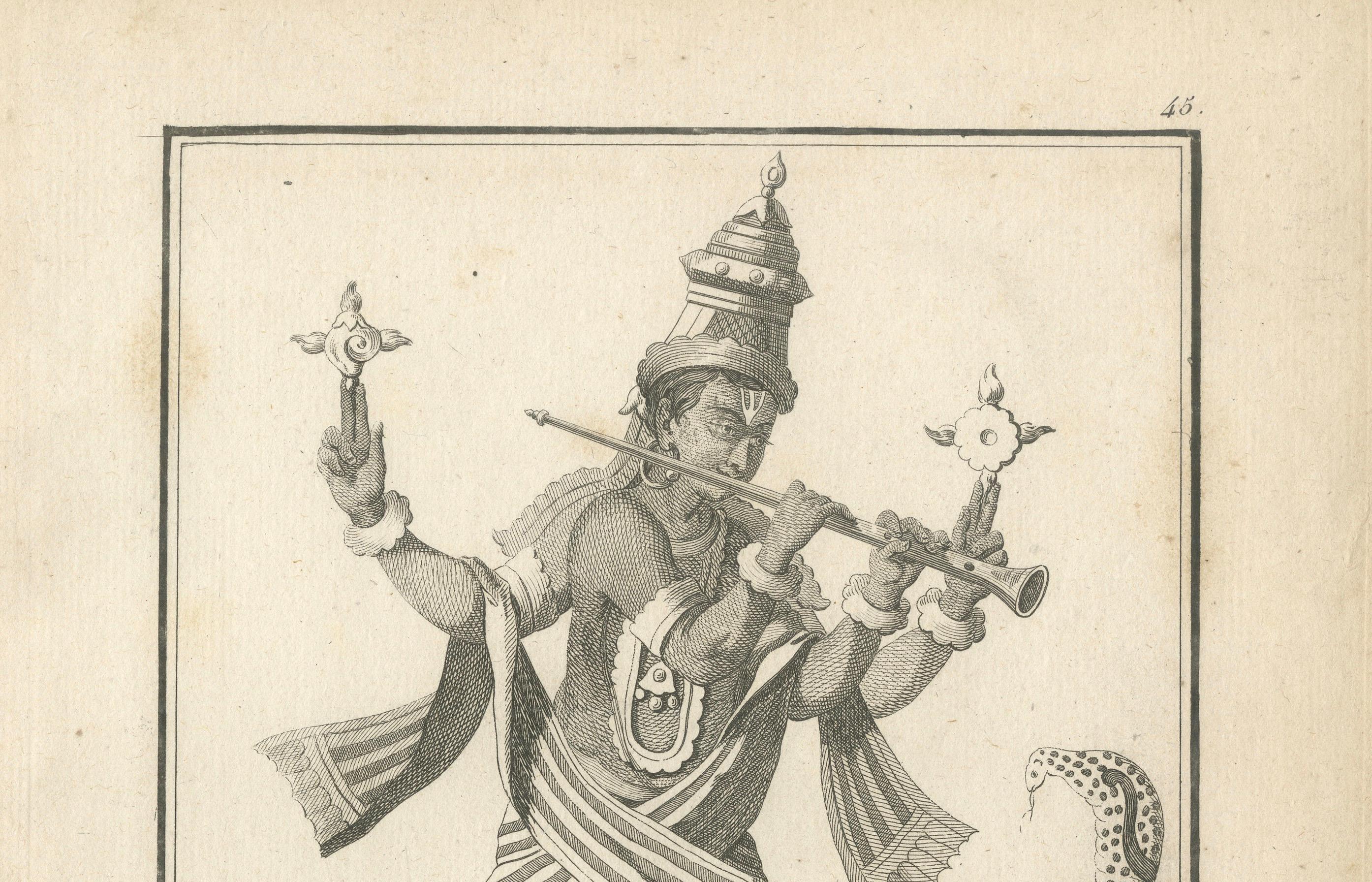Titre : Unique 1806 Buddha Vishnu Avatar Antique Print - Hindu Engraving Collectible

Description : Cette estampe ancienne sereine, intitulée 
