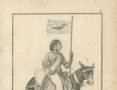 Unique 1806 Mudevi Goddess of Discord Antique Print - Hindu Engraving