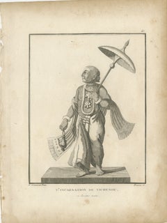 Unique 1806 Vamana Vishnu Dwarf Avatar Antique Print - Hindu Engraving
