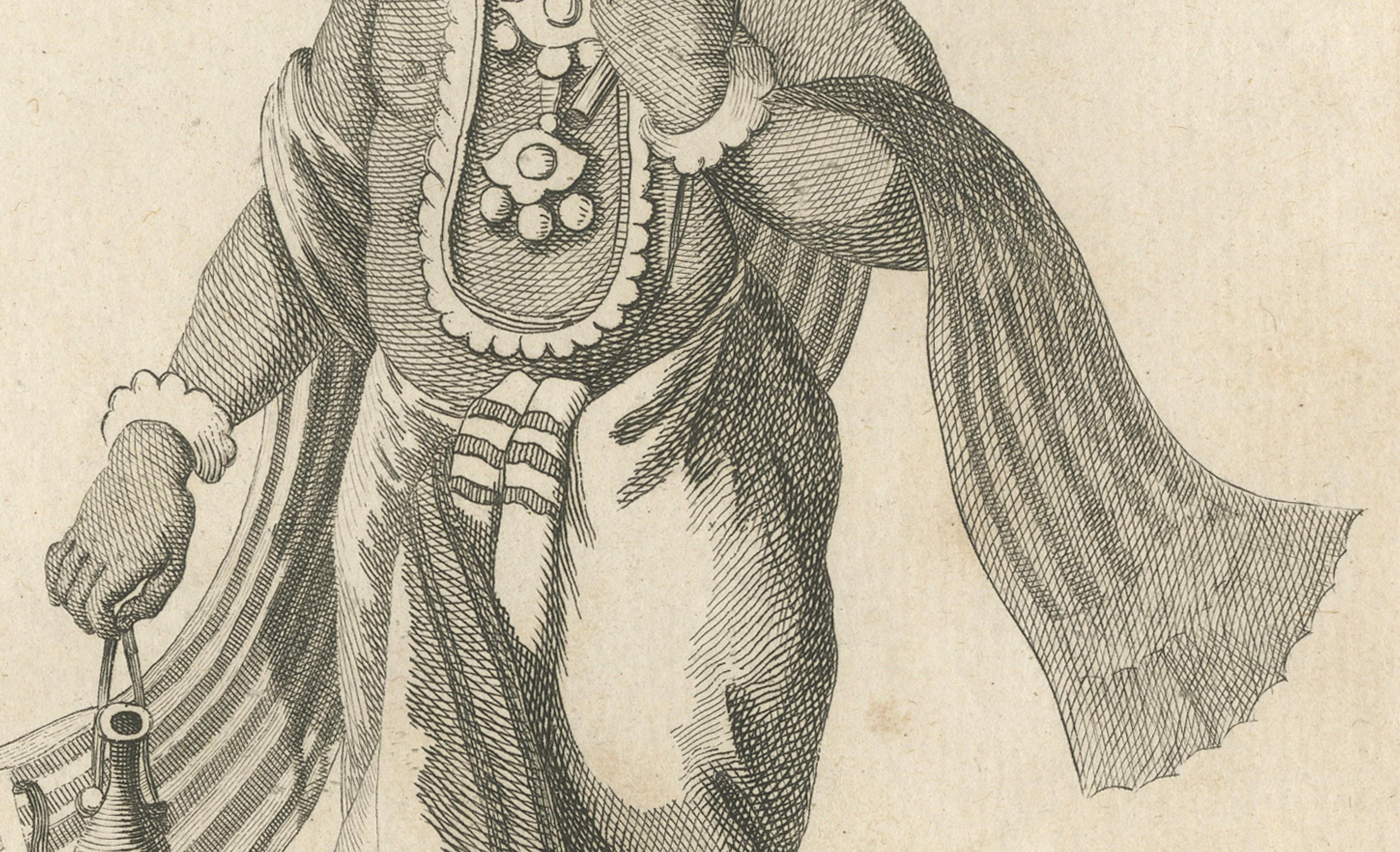 Papier Impression ancienne unique du Avatar Vamana Vishnu d'avant la guerre de 1806 - gravure hindoue en vente