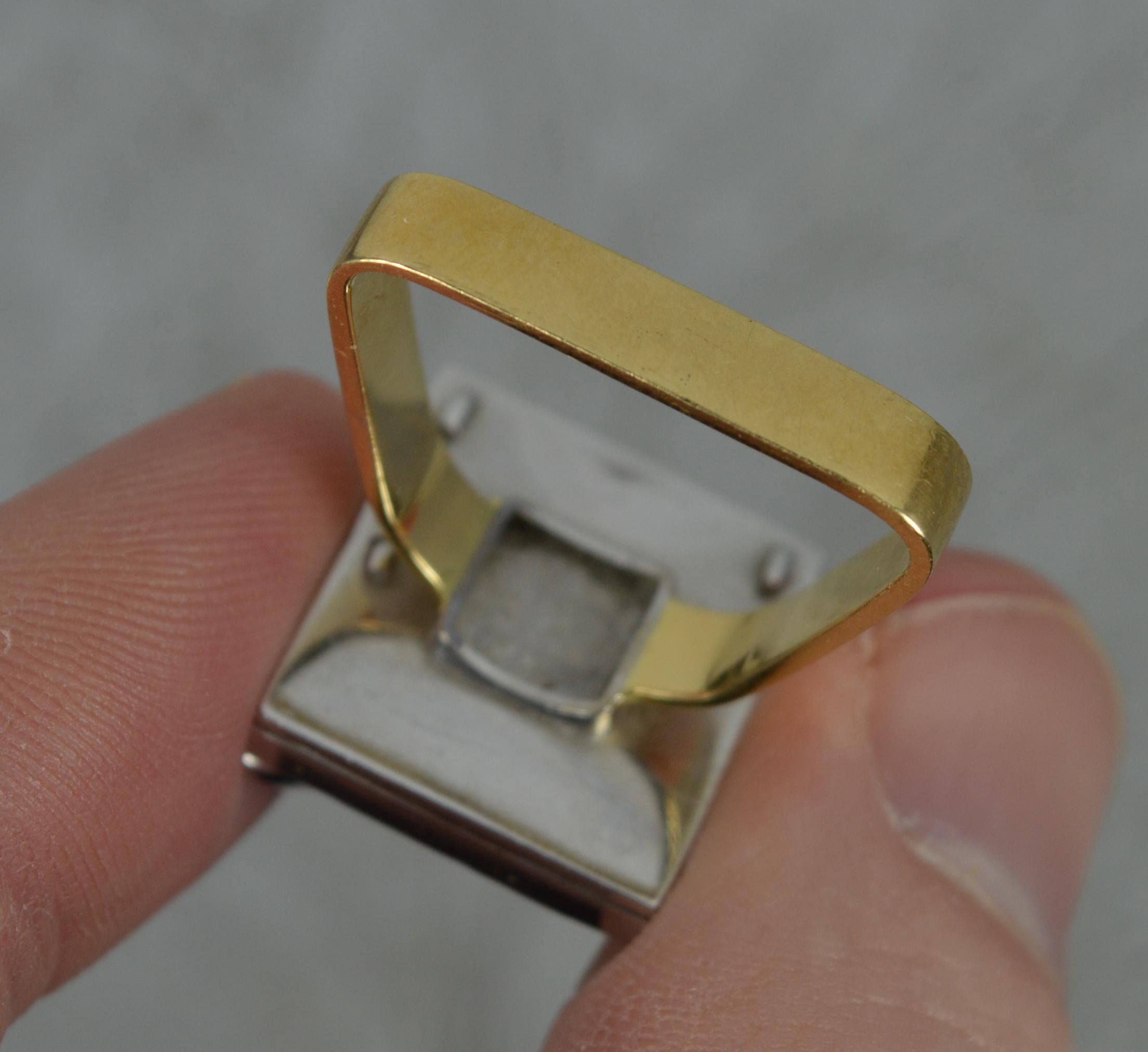 Unique 18ct Gold Onyx Diamond Sapphire Statement Ring 5