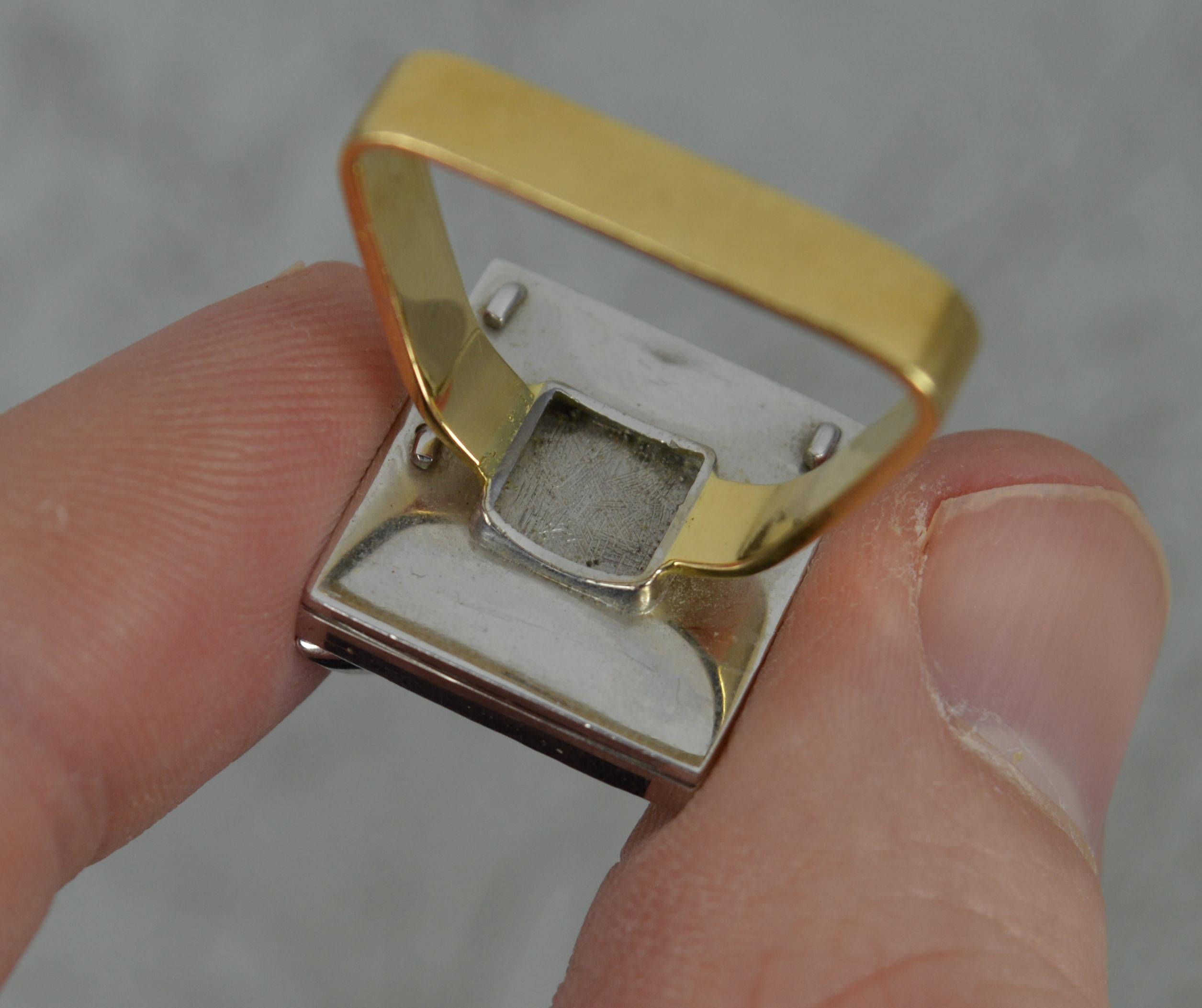 Unique 18ct Gold Onyx Diamond Sapphire Statement Ring 6