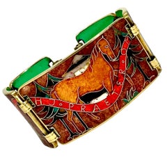 Unique 18K Bisque Enamel Artisan Bracelet by Designer Kathe Ruckenbrod