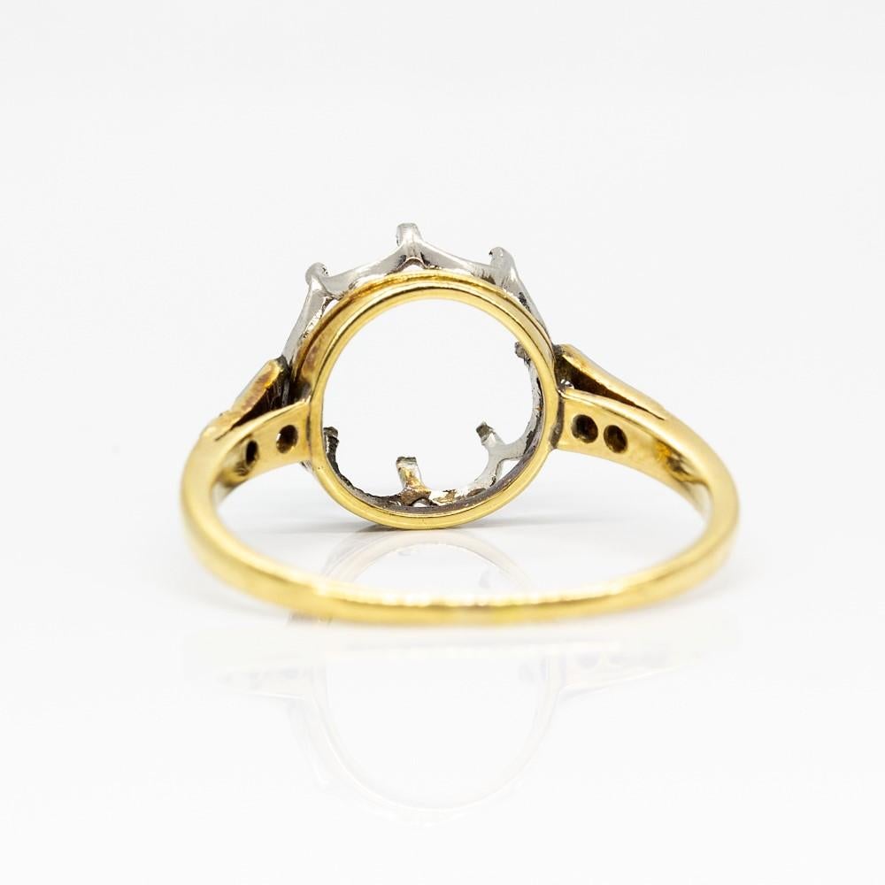 Unique 18 Karat Gold Diamonds Semi Mounting Ring (Art déco)