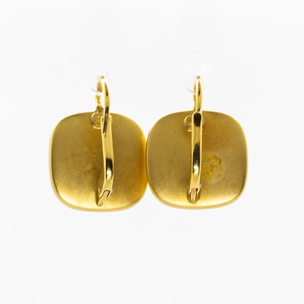 Unique 18 Karat Gold Yellow Topaz Earrings 1