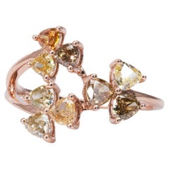 Unique 18K Rose Gold Ring with 1.15 ct Natural Diamond- AIG Certificate