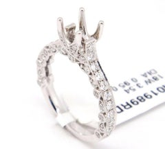 Unique 18 Karat Gold 0.95 Carat Pave Diamond Engagement Semi Mount Bridal Ring