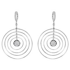 Unique 18k White Gold Earrings w/ 1.4 Carat Natural Diamonds IGI Certificate