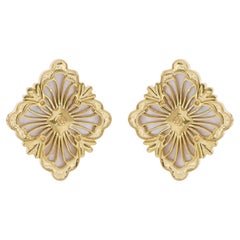 Unique 18K Yellow Gold 3.31 Ct Mother Of Pearl Gemstone Stud Earrings Jewelry