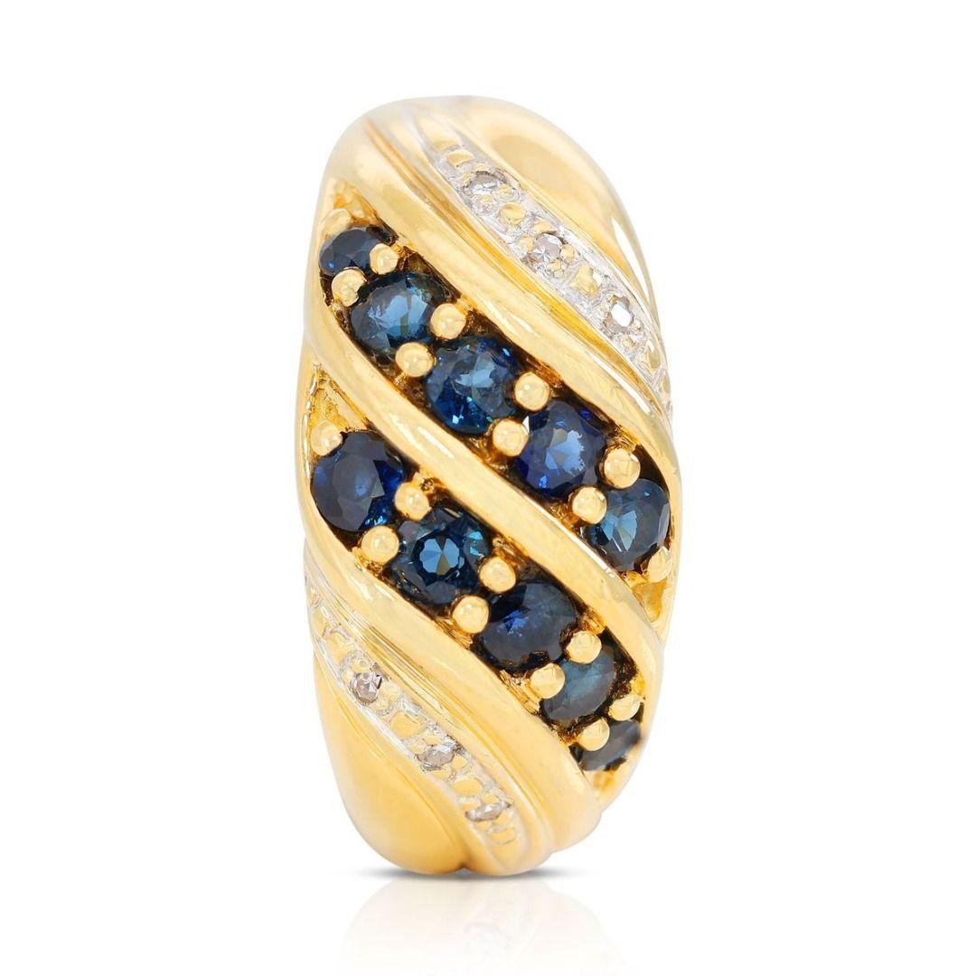 Women's Unique 18K Yellow Gold Diamond Ring For Sale