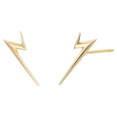 Einzigartiger 18K Gelbgold Statement-Ohrstecker - Minimalistische Gold-Ohrringe