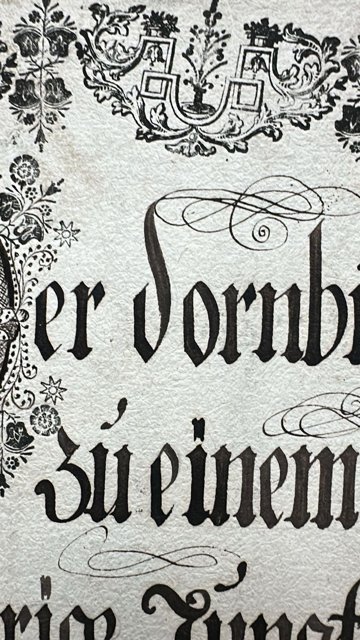 Unico del 18° secolo. Manoscritto tedesco - Poema devozionale sulla Vergine Maria, 1750 ca. In condizioni buone in vendita a Langweer, NL