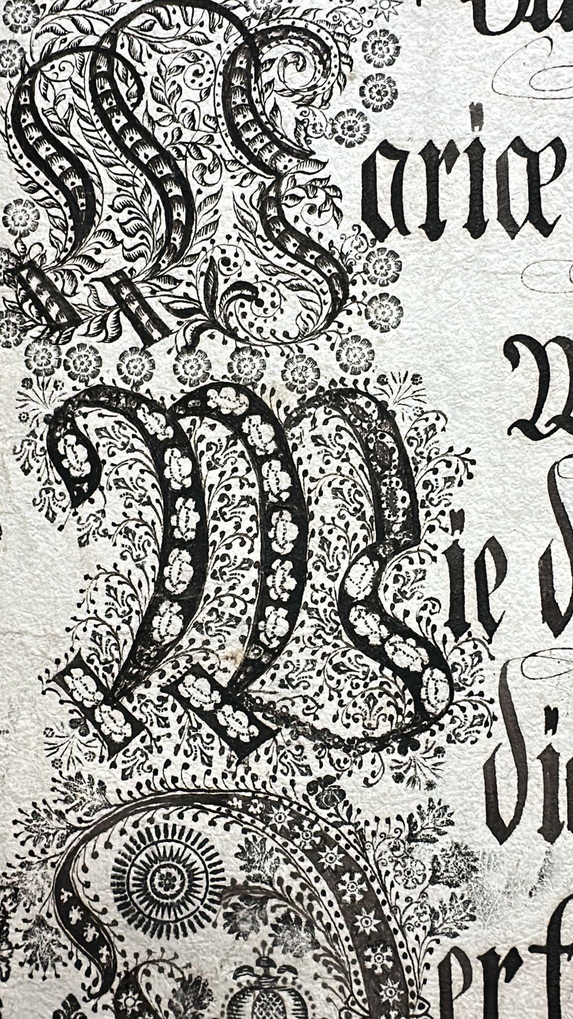 Unico del 18° secolo. Manoscritto tedesco - Poema devozionale sulla Vergine Maria, 1750 ca. in vendita 3
