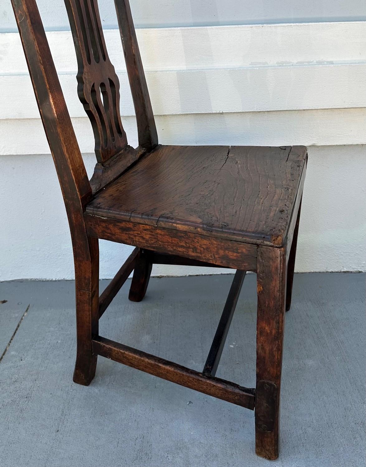 Hand-Carved Unique 18th Century Chippendale Chair Family Heirloom, Extensive Repair. For Sale
