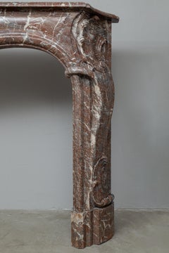 Unique 18th Century Rococo Style Marble Antique Fireplace