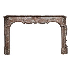 Unique 18th Century Rococo Style Marble Antique Fireplace