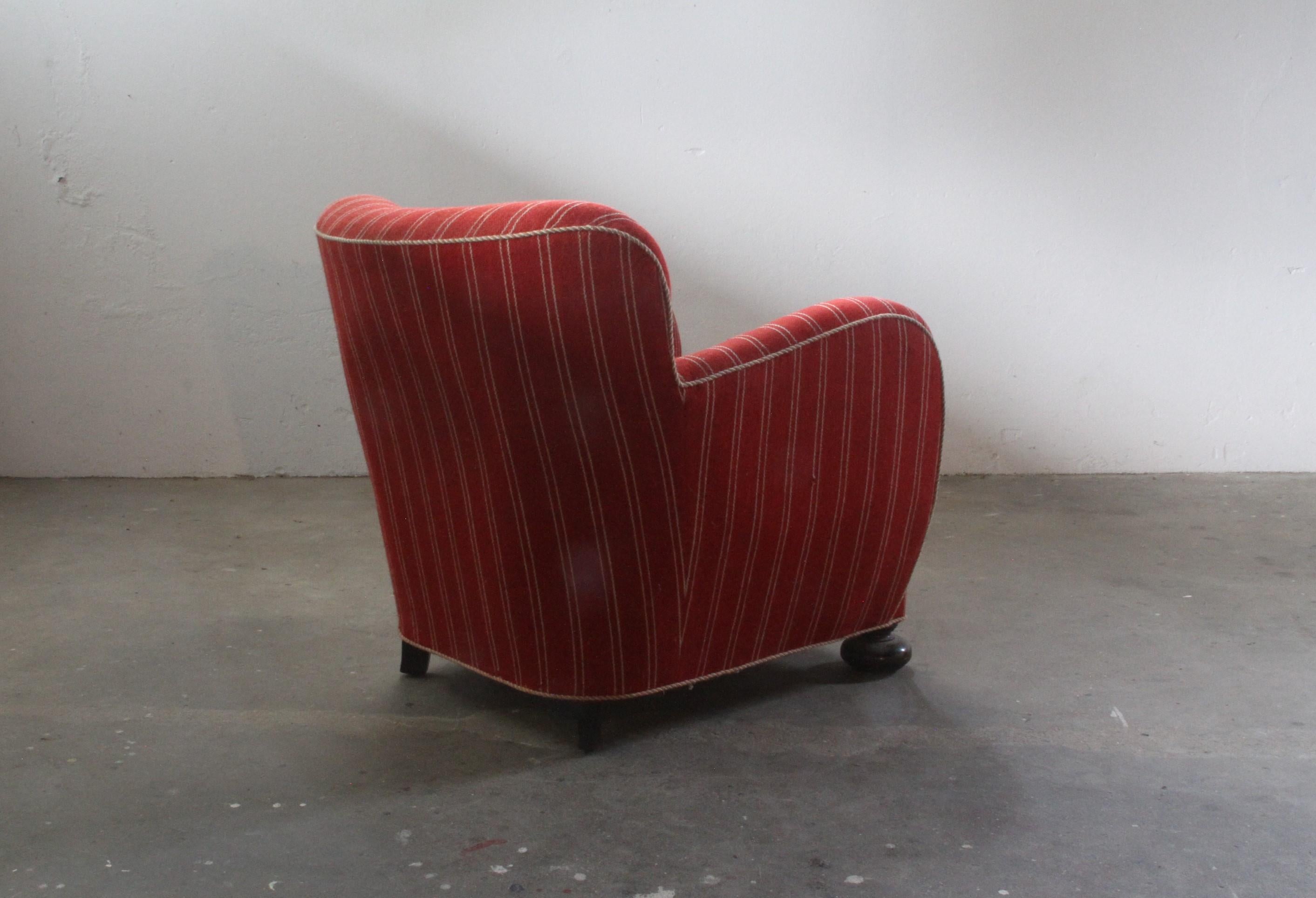 Unique 1930/40s Danish Lounge Chair Style of Fritz Hansen 4