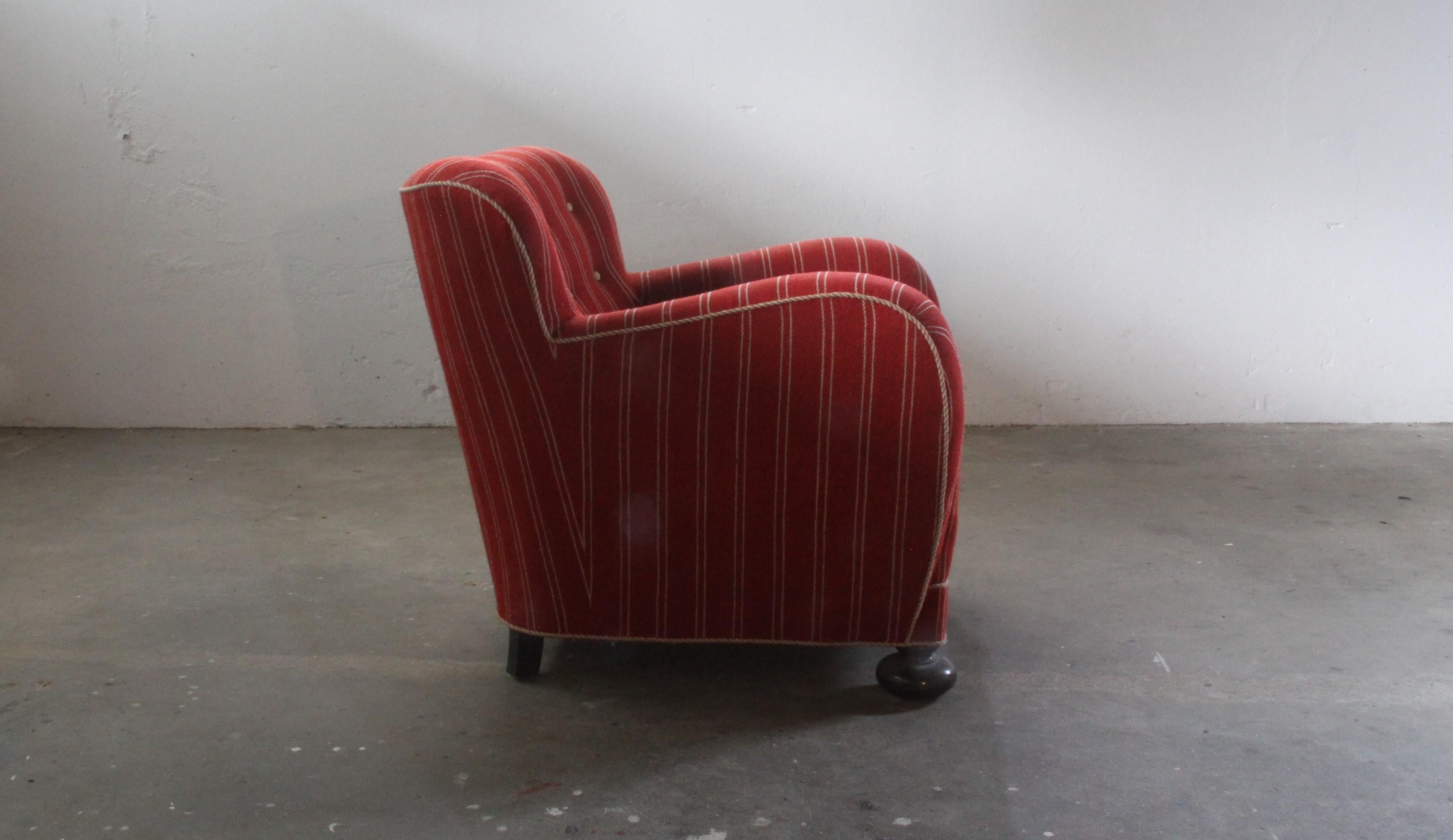 Unique 1930/40s Danish Lounge Chair Style of Fritz Hansen 3