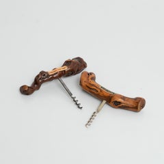 Tire-bouchons uniques en bois de vigne des années 1930 par Laurent Siret - Lot de 2