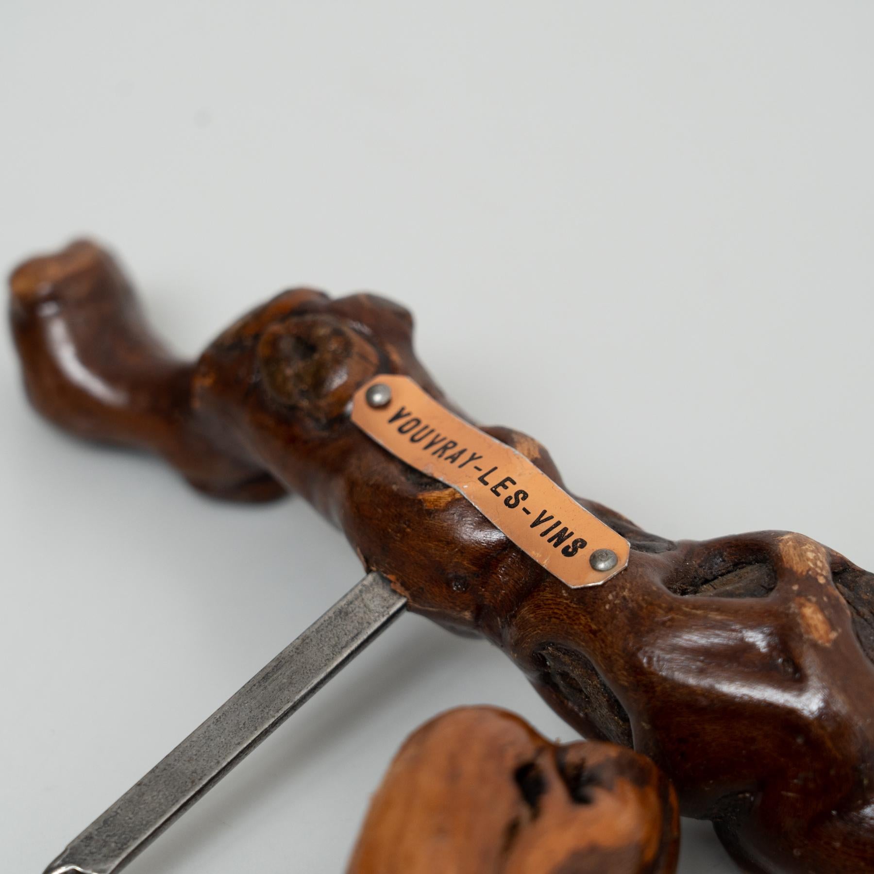Unique 1930s French Vine Wood Corkscrews by Laurent Siret – Set of 2 In Good Condition For Sale In Barcelona, ES