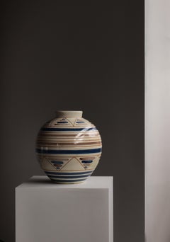 Unique 1930s Scandinavian Modernism Ceramics Vase by Grimstrup Ceramics, Denmark
