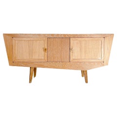 Unique 1940s Cerused Oak Low Sideboard