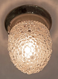 1940s Hand Blown Uniquely Textured Glass Vintage Cristale Surface Mount