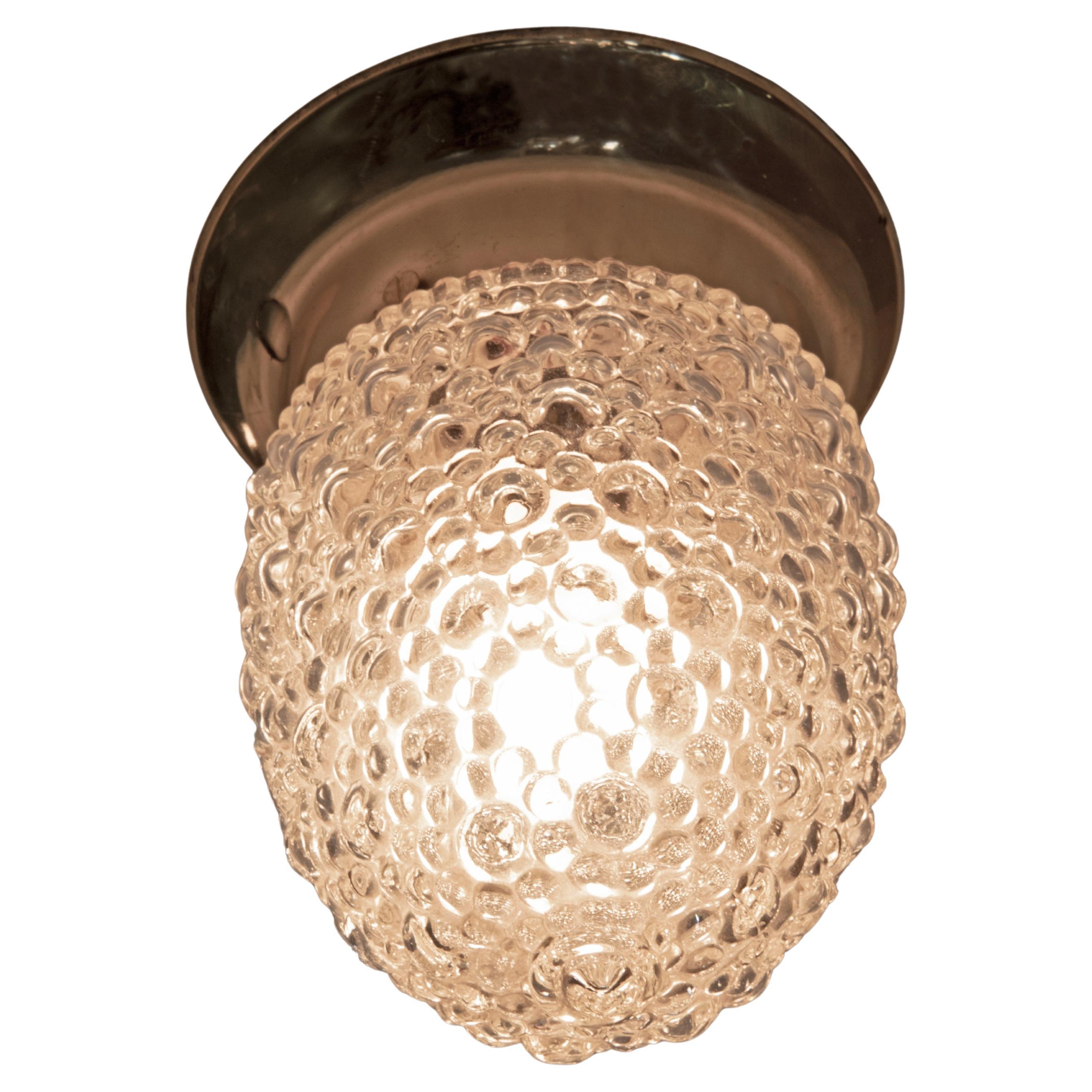 1940s Verre soufflé à la main à texture unique Cristale Vintage Montage en surface en vente