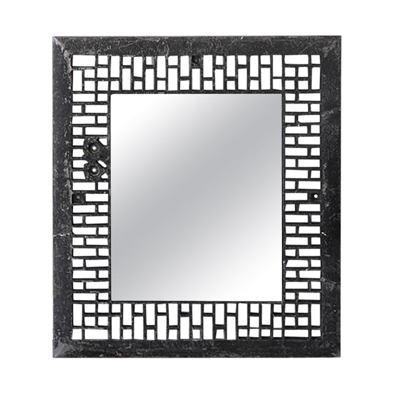 Unique 1950s Cast Iron Stove Mirror For Sale