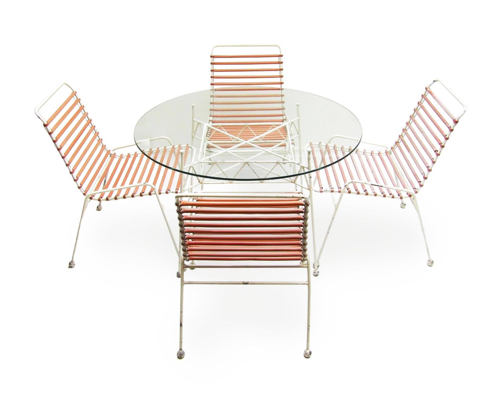Mid-Century Modern Unique 1950s Springbok Garden Table and Chairs Set by Ernest Race For Sale