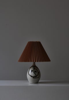 Unique 1970s Scandinavian Modern Table Lamp by "AP" Stoneware, Bornholm, Denmark