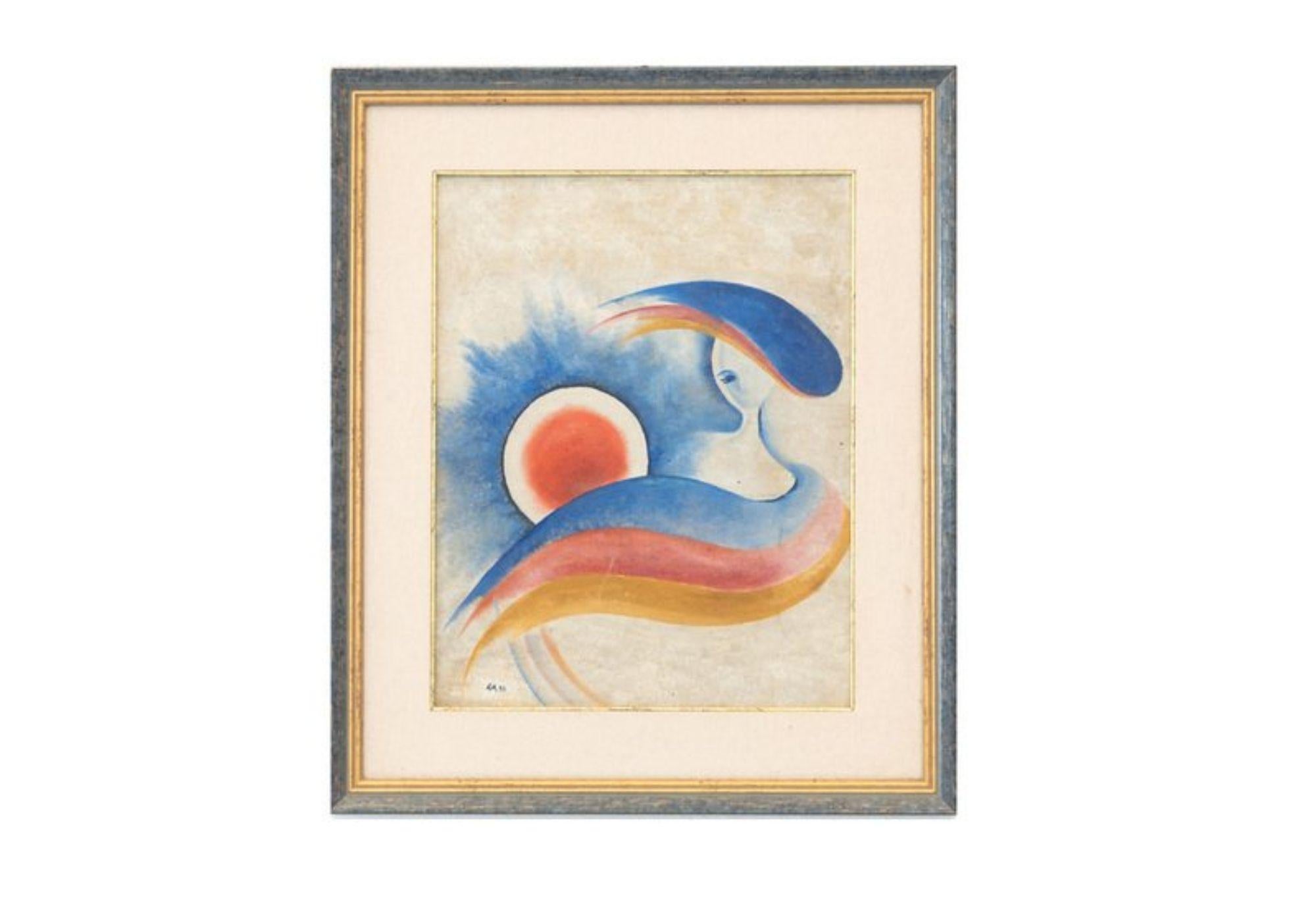 Pintura al óleo sobre latón única de los años 90 - Una fusión de arte y metalistería en venta 2