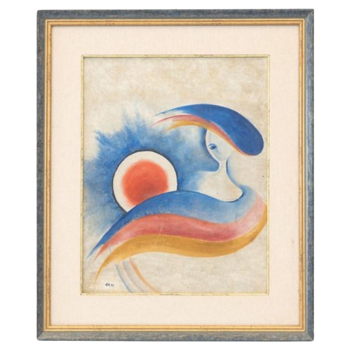 Pintura al óleo sobre latón única de los años 90 - Una fusión de arte y metalistería en venta