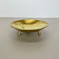 unique 19cm Brass handmade Shell Plate Desk Element Auböck Style, GERMANY, 1950s